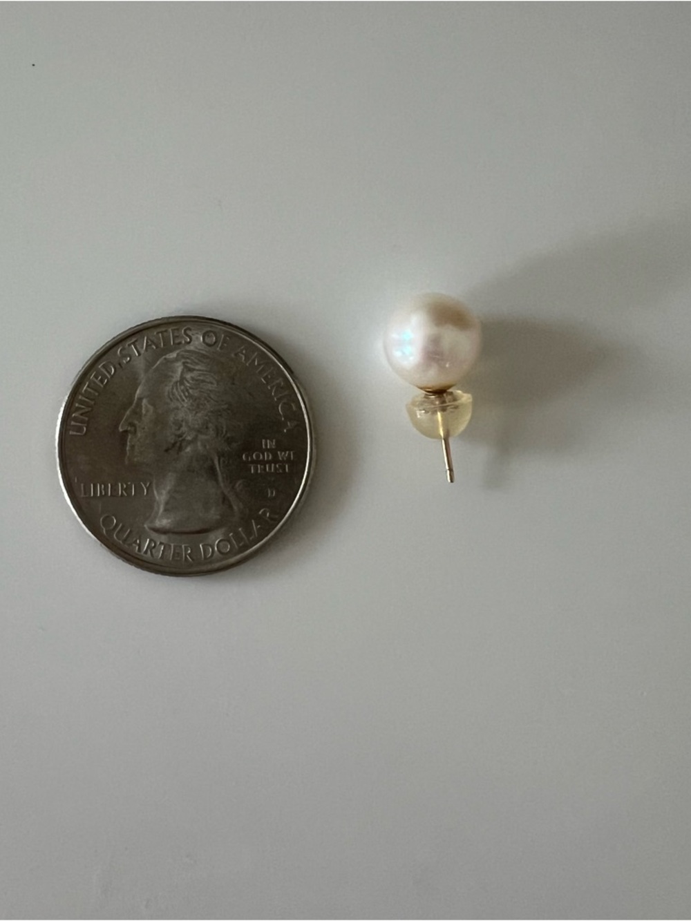 Freshwater Pearl Stud Earrings - Picture 2 of 2